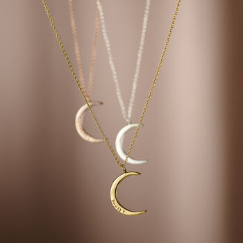 Personalised Crescent Moon Necklace, 3 of 12