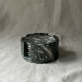 Black Marble Coaster Nest And Holder, 5 of 6
