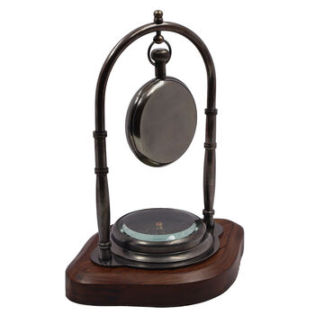 Personalised Desk Clock With Compass, 6 of 12