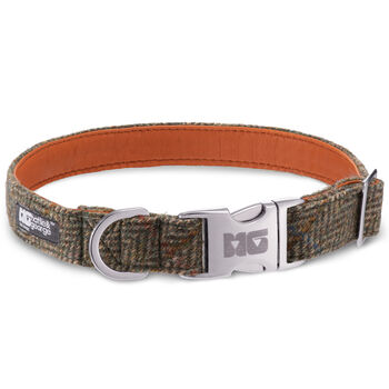 Chester's Country Green Harris Tweed Dog Collar, 2 of 5