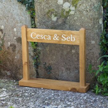 Portable Oak Engraved Sign, 4 of 10