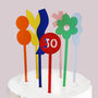 Colourful Acrylic Personalised Cake Toppers, thumbnail 1 of 7