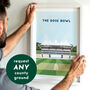 Contemporary County Cricket Ground Poster Gift, Framed Or Unframed, thumbnail 1 of 9