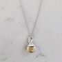 November Birthstone Necklace, Citrine, Silver Plated, thumbnail 1 of 4