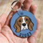 Beagle Personalised Dog Face Portrait Keychain, thumbnail 2 of 6