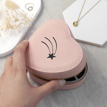 Shooting Star Pink Heart Travel Jewellery Case, 5 of 10