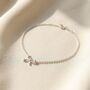 Dainty Bow Tie Bowknot Sterling Silver Charm Bracelet, thumbnail 1 of 4