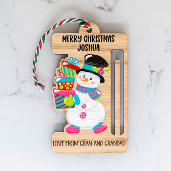 Personalised Snowman Christmas Money Gift Holder, 3 of 5