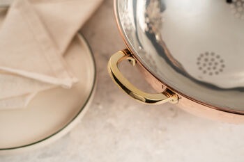 Polished Copper Colander With Tin Interior – 25 Cm, 2 of 4