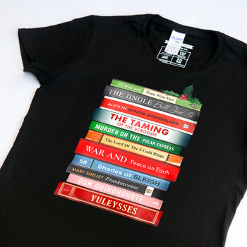 Funny Book Puns Ladies Christmas T Shirt, 2 of 4
