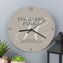 Personalised Family Initial Wooden Wall Clock, thumbnail 2 of 5