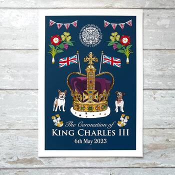 King Charles Coronation Crown Art Print, 7 of 8