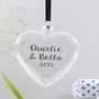 Personalised Couples Anniversary Heart Bauble, thumbnail 2 of 5