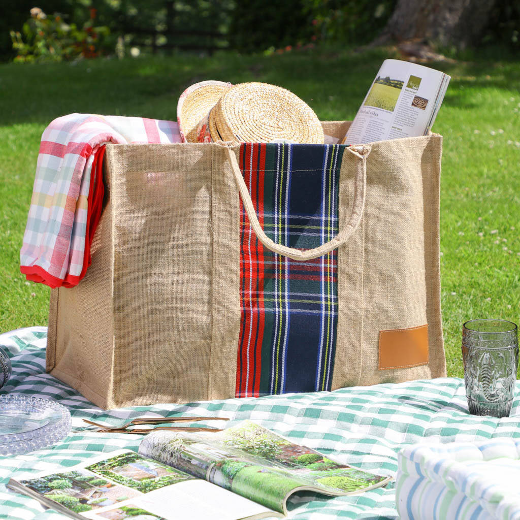 Large Sustainable Jute Picnic Bag By Dibor