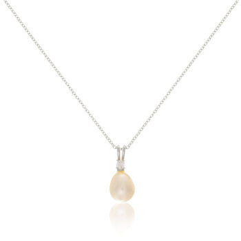 Drayton White Pearl And Cubic Zirconia Silver Pendant, 3 of 4