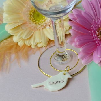Personalised Bird Wedding Glass Charms, 3 of 5