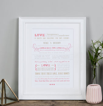 'Love Is A Temporary Madness' Wedding Anniversary Print, 4 of 6