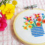 Wild Flower Vase Mini Cross Stitch Kit, thumbnail 3 of 5