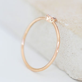 Rose Gold Bezel Diamond Engagement Ring, 5 of 7