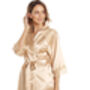British Made Gold Bridal Short Satin Dressing Gown With Lace Detail Ladies Size Eight To 28 UK, thumbnail 3 of 4