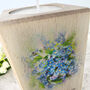 Personalised Forget Me Not Design Wooden Tea Light Holder 10cm, thumbnail 4 of 6