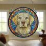 Labrador Yellow Stained Glass Effect Suncatcher, thumbnail 5 of 6