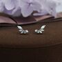 Sterling Silver White Opal Marquise Cluster Stud Earrings, thumbnail 5 of 12