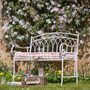 Cream Iron Arched Back Garden Bench, thumbnail 3 of 10