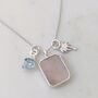The Trio' Rose Quartz Sterling Silver Necklace, thumbnail 3 of 11