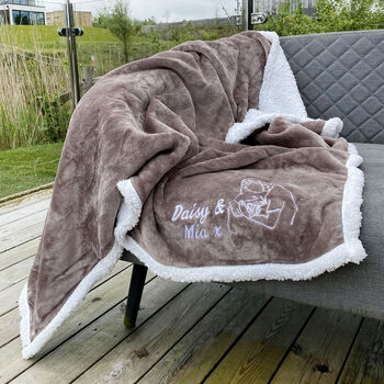 Personalised Embroidered Photo Mochal Sherpa Blanket, 3 of 5