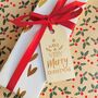 Merry Christmas Wooden Gift Tag, thumbnail 1 of 3