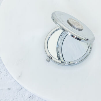 70th Birthday Shilling Coin Compact Mirror, 5 of 7