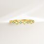Emerald And Peridot Stackable Half Eternity Band In Sterling Silver And Gold, thumbnail 3 of 12