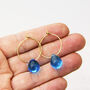Clear Smooth Glass Drop Hoop Earrings, thumbnail 3 of 8