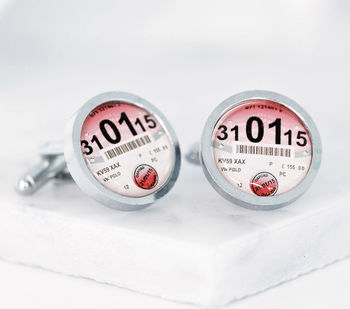 Personalised Date Tax Disc Cufflinks, 5 of 8
