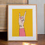 Grl Pwr Rock Hand Art Print – Bold Feminist Wall Art – Unframed A1, A2, A3, A4, A5, A6, thumbnail 3 of 3