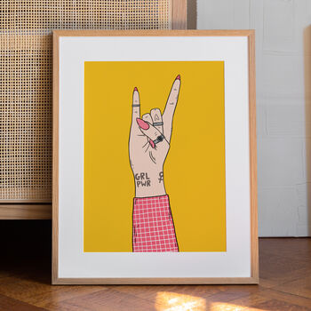 Grl Pwr Rock Hand Art Print – Bold Feminist Wall Art – Unframed A1, A2, A3, A4, A5, A6, 3 of 3