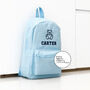 Blue Personalised Name Unisex Mini Kids Backpack, thumbnail 2 of 3