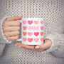 Red Love Heart Personalised Mug Premium Quality, thumbnail 1 of 6