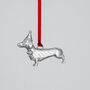 Dachschund Pewter Christmas Decoration, thumbnail 3 of 4