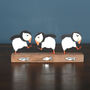 Trio Puffin Party Freestanding Decoration, thumbnail 1 of 3