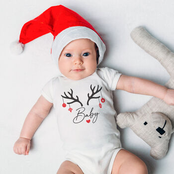 Reindeer Family Christmas T Shirts And Baby Grow, 3 of 5