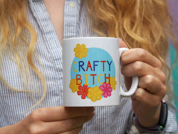 Crochet 'Crafty Bitch' Mug, 2 of 2