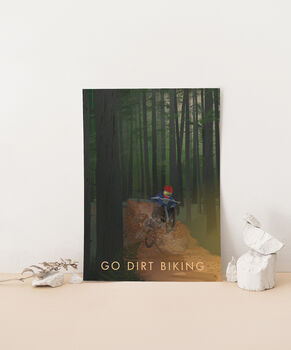 Go Dirt Biking Motocross Travel Poster Art Print, 3 of 8