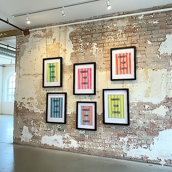 Stripe Hand Printed Repurposed Linen Wall Hanging Print, 2 of 7