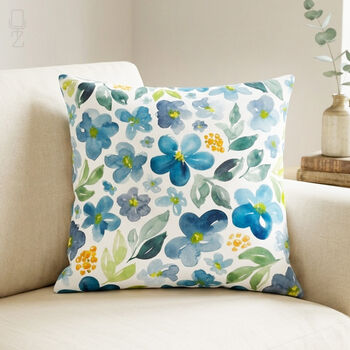 Botanical Blue Wildflower Lumbar Cushion Cover, 9 of 12