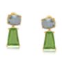 Valentina Lilac / Green Gold Plated Glass Drop Earrings, thumbnail 1 of 2
