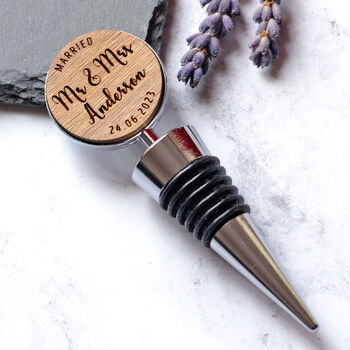 Personalised Wood Engagement Bottle Stopper, 2 of 5