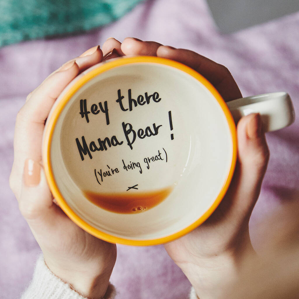 Hey There Mama Bear! Handmade Hidden Message Mug By Kate Ceramics