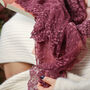 Embroidered Lace Skinny Cotton Blend Scarf, thumbnail 6 of 12
